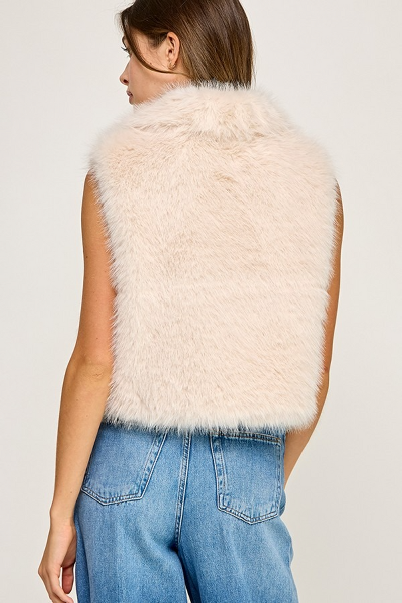 Light Gray Emerson Faux Fur Vest Vest