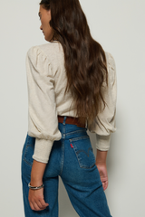 Dark Slate Gray Loren Peasant Tee Top