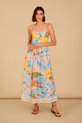 Tan Lillian Dress in Voyage Midi Dress