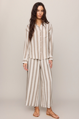 Gray The Perfect Linen Stripe Pant Pant