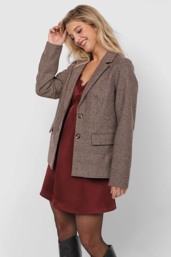 Light Gray Ambition Houndstooth Blazer Blazer