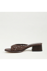 Lavender Fynn Block Heel Mule Sandal | Terazzo Brown Mule
