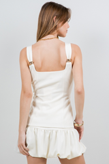 Light Gray Metal & Motives Corset Top Top