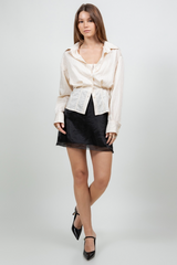 Light Gray Pinstripe Confessions Layered Shirt Shirt