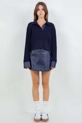 Light Gray Traci Faux Leather Mini Skirt Mini Skirt