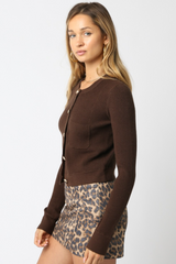 Antique White Audie Button Down Sweater Sweater