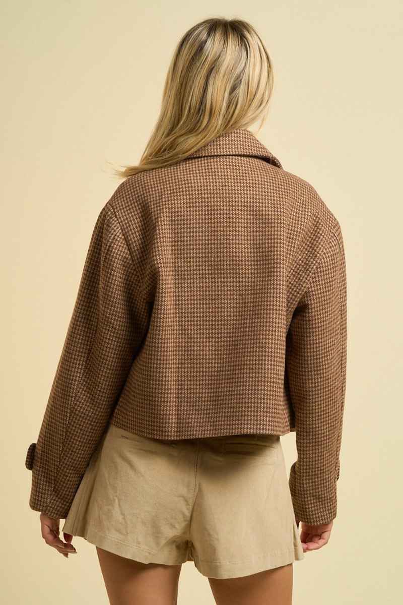 Wheat Big Game Houndstooth Cropped Jacket Jacket