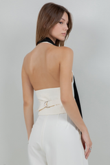 Gray Iris Contrast Tank Top Tank