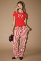 Rosy Brown Holly Jolly Icon Sketch Baby Tee Graphic Tee