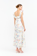 White Smoke Willow Floral Midi Dress Midi Dress