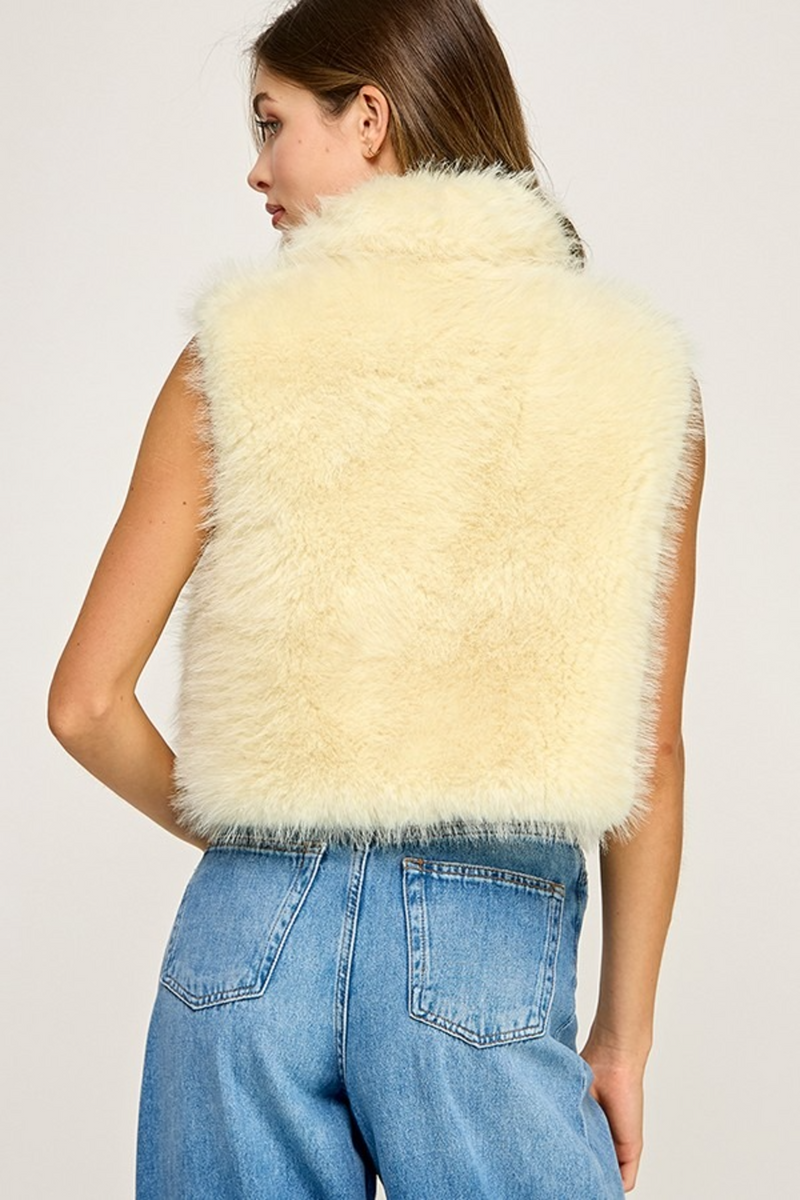 Light Gray Emerson Faux Fur Vest Vest