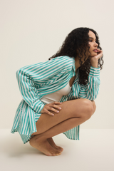 Antique White The Perfect Linen Stripe Top Shirts & Tops