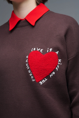 Dark Slate Gray Tender Love Knit Sweatshirt Sweatshirt