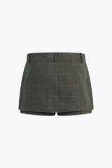 Dark Slate Gray The Spencer Skort in Mocha Plaid Skort