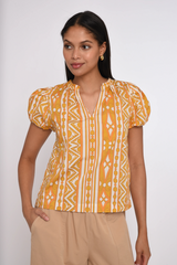 Lavender Lia Top in Bowen Deco Print Top