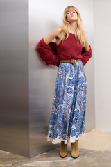 Light Gray Paisley Print Maxi Skirt Maxi Skirt