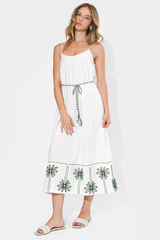 Lavender Sophia Palm Tree Embroidered Maxi Dress Maxi Dress
