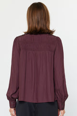 Dark Slate Gray Julia Button Down Blouse Top