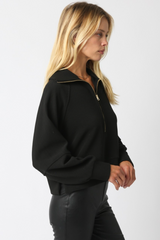 Beige Emmett Zip Up Sweater Sweater