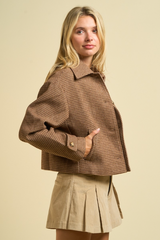 Wheat Big Game Houndstooth Cropped Jacket Jacket