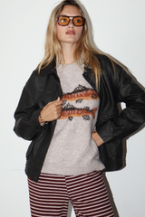 Dark Slate Gray Trout About Sweater Sweater