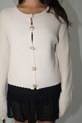 Light Gray Golden Shell Cardigan Cardigan