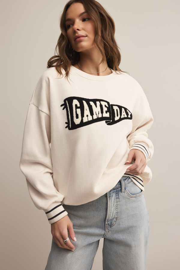 Gray Oversized Let's Go Sweatshirt Sweatshirt