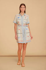 Tan Tilly Dress in Seastitch Mini Dress