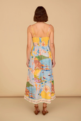 Tan Lillian Dress in Voyage Midi Dress