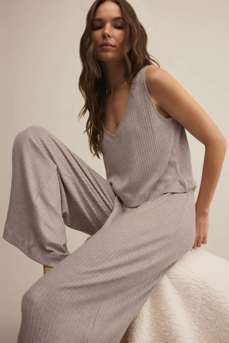Dark Gray Coastline Rib Pant Pant