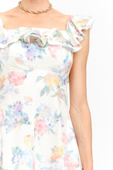 White Smoke Willow Floral Midi Dress Midi Dress