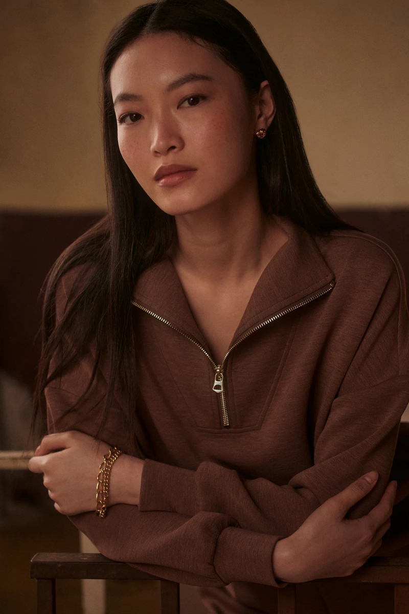 Black Hawley Half Zip Sweat Sweater