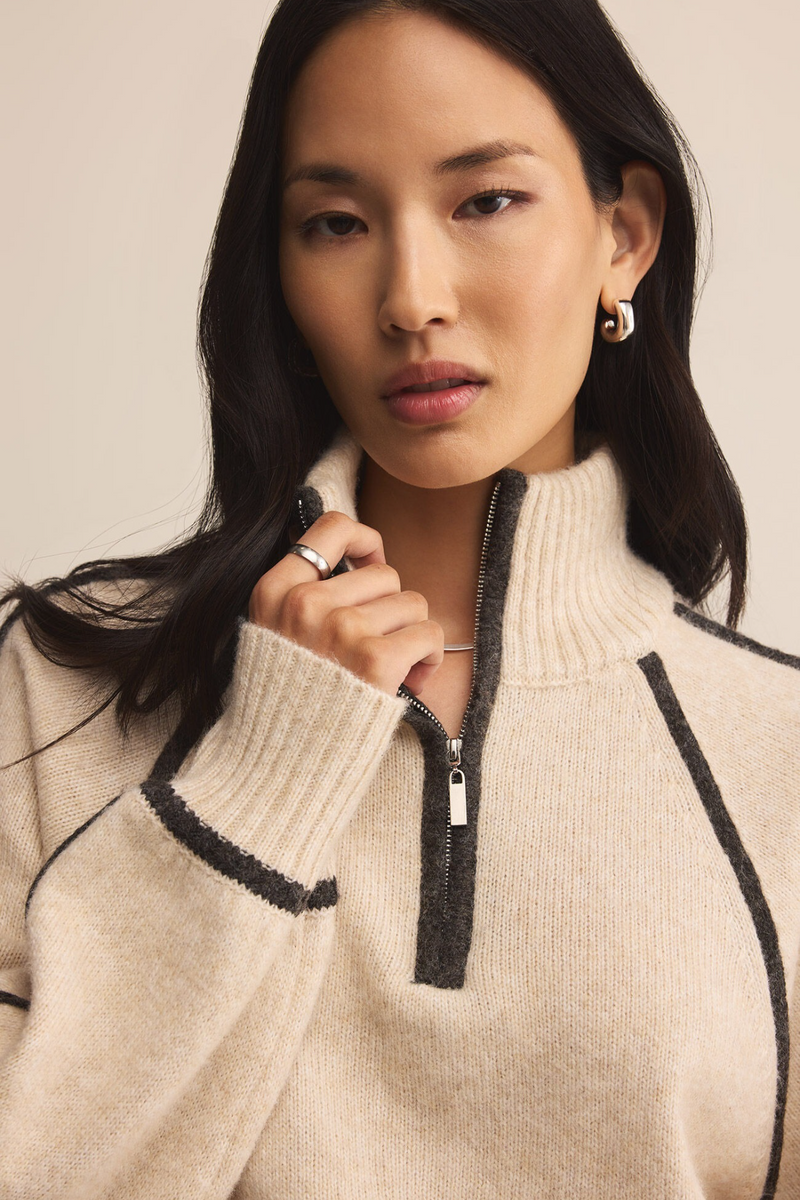 Gray Alps Half Zip Sweater Sweater