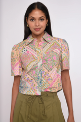 Lavender Jamie Top in Rosabelle Patchwork Print Top