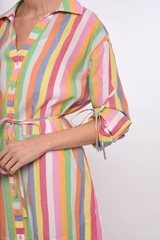 Light Gray Shannon Mini Dress in Surya Stripe Mini Dress