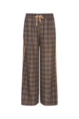 Dark Olive Green Check Me Later Pant in Brown Plaid Pant