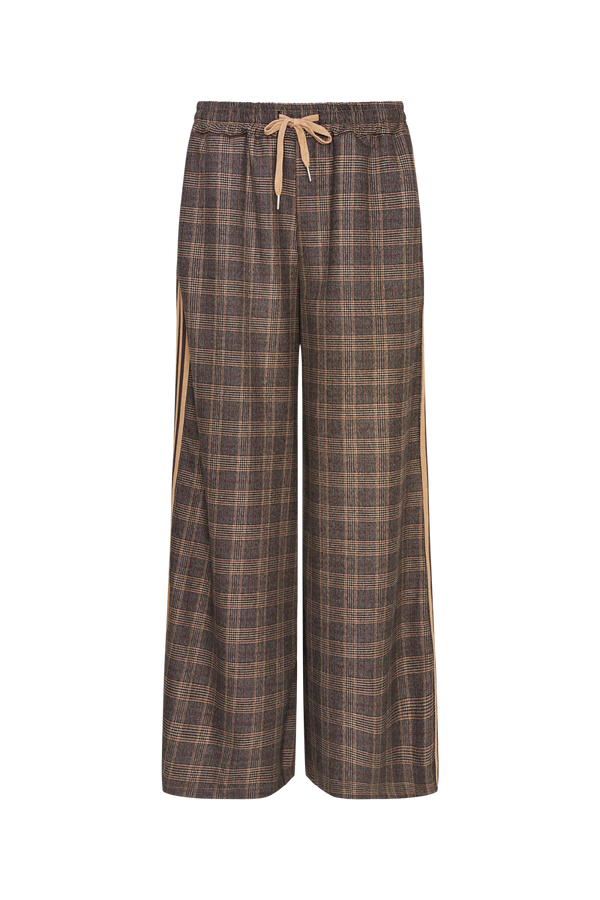 Dark Olive Green Check Me Later Pant in Brown Plaid Pant