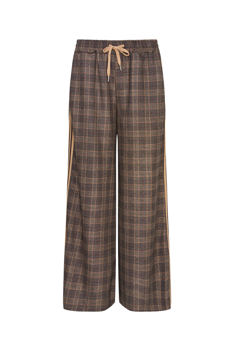 Dark Olive Green Check Me Later Pant in Brown Plaid Pant