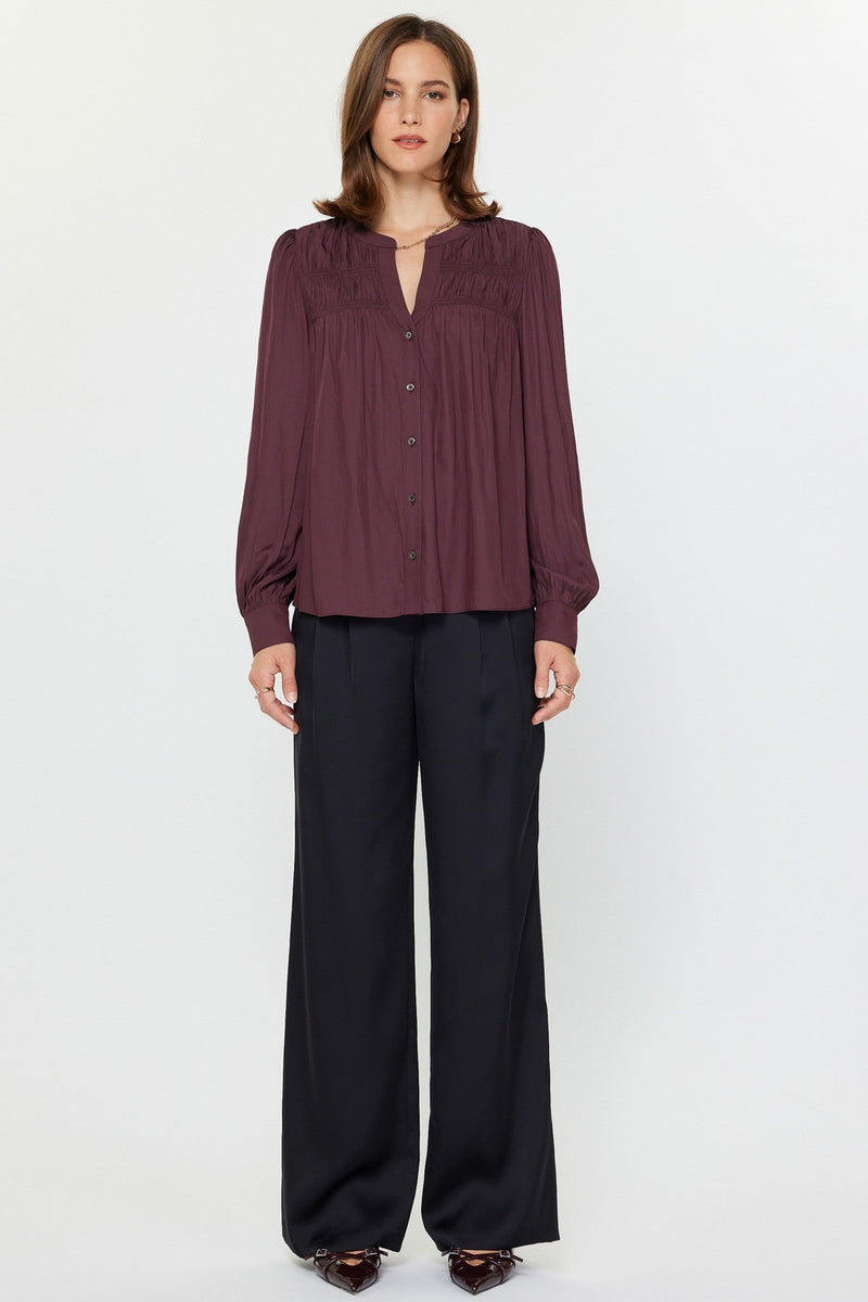 Dark Slate Gray Julia Button Down Blouse Top