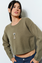 Dim Gray Penny Bead Martini Sweater Sweater