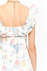 White Smoke Willow Floral Midi Dress Midi Dress