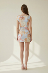 Light Gray Coastal Love One Shoulder Mini Dress Mini Dress