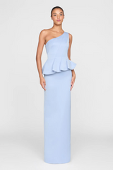 Powder Blue Zenobia | Duchess Satin Gown Formal Dress