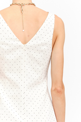 White Smoke Louisa Sleeveless Dot Mini Dress Mini Dress
