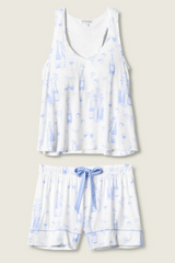 Beige Parisian Dreams Shorts Pajama Shorts