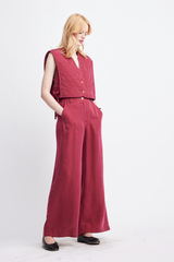 Maroon Rey Quilted Vest Vest