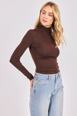 Light Gray Coralie Turtleneck Knit Top Top