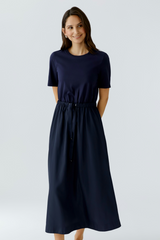 Black Maxi Short Sleeve Patch Dress Maxi Dress