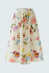 Lavender Floral Midi Skirt Midi Skirt