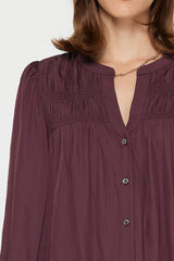 Dark Slate Gray Julia Button Down Blouse Top